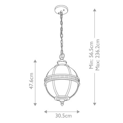 Kichler - Lámpara colgante para exterior HALLERON 3xE14/60W/230V IP44