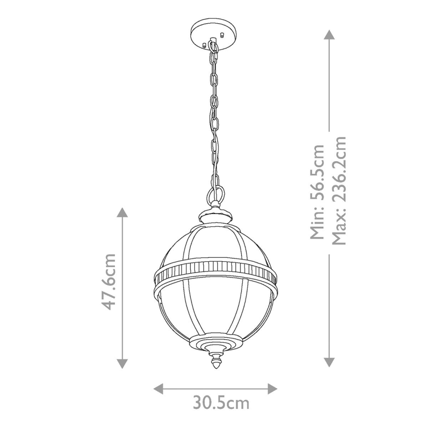 Kichler - Lámpara colgante para exterior HALLERON 3xE14/60W/230V IP44