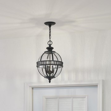 Kichler - Lámpara de exterior colgante en cadena HALLERON 3xE14/60W/230V IP44