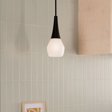 Kichler - Lámpara de suspensión DEELA con varilla 1xE27/60W/230V Ø 17,8 cm negra