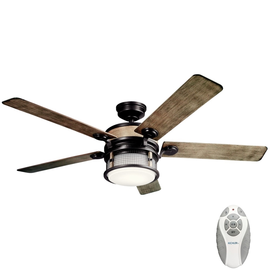 Kichler - Ventilador de techo LED regulable AHRENDALE LED/10W/230V IP44 + control remoto