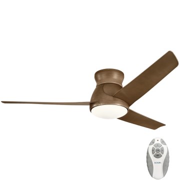 Kichler - Ventilador de techo LED regulable ERIS LED/10W/230V bronce IP44 + control remoto