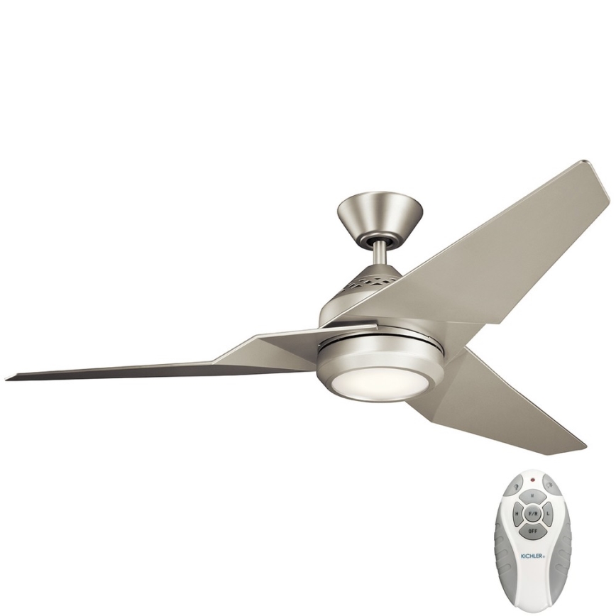 Kichler - Ventilador de techo LED regulable JADE LED/18W/230V plata + control remoto