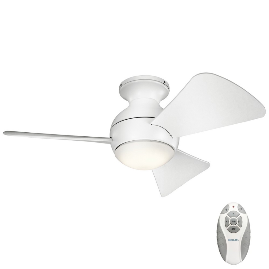 Kichler - Ventilador de techo LED regulable SOLA LED/10W/230V IP23 blanco + control remoto