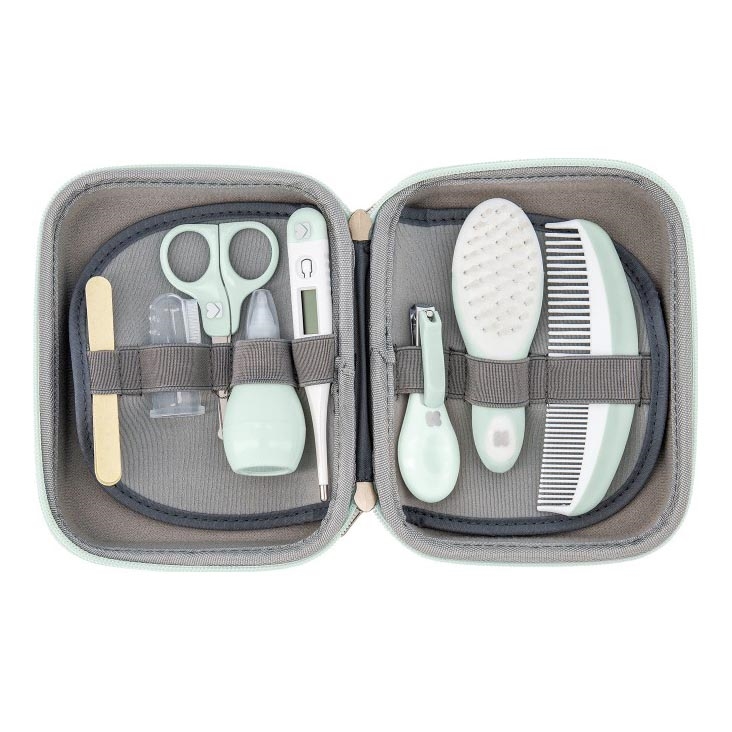 KikkaBoo - Set de cuidado para bebé 8 pz gris/menta