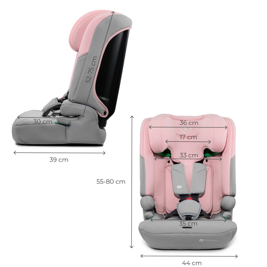 KINDERKRAFT - Asiento de coche I-COMFY i-Size 76-150 cm rosa