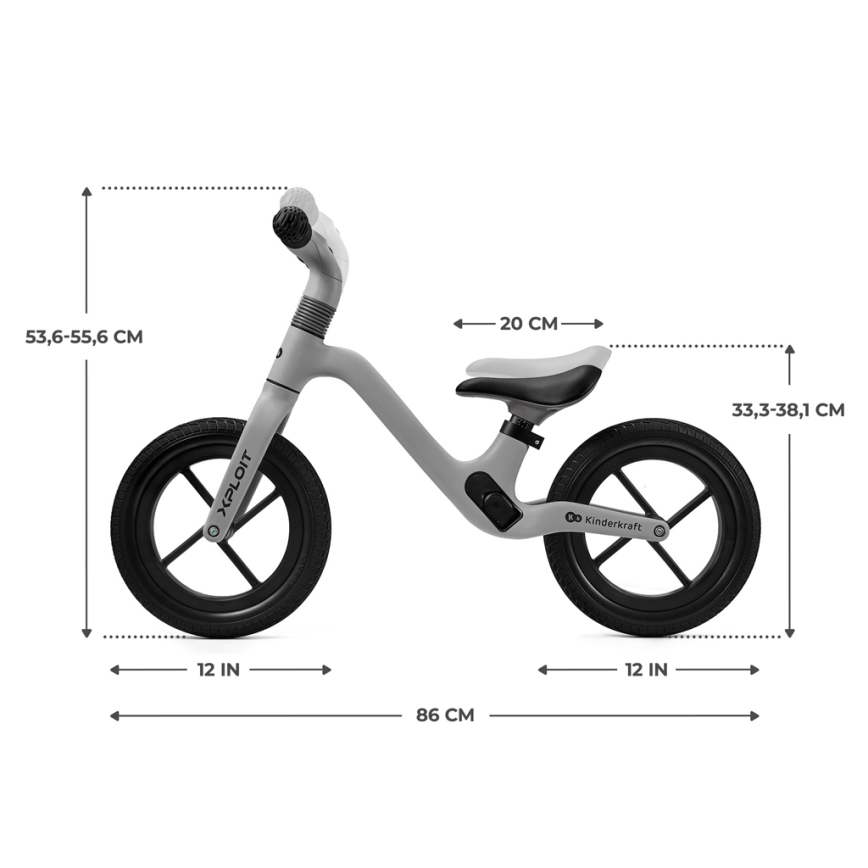 KINDERKRAFT - Bicicleta de empuje XPLOIT piedra de luna en plata
