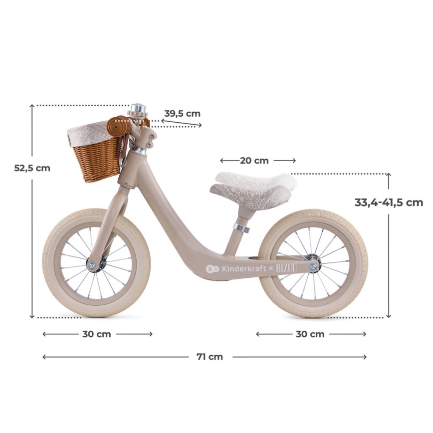 KINDERKRAFT - Bicicleta de equilibrio RAPID 2 Dune Whisper Bizuu