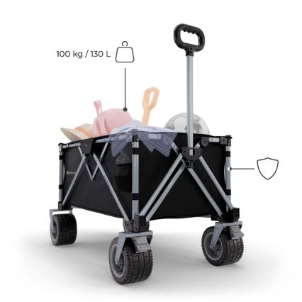 KINDERKRAFT - Carro de transporte plegable WAGON ROLLSTER negro