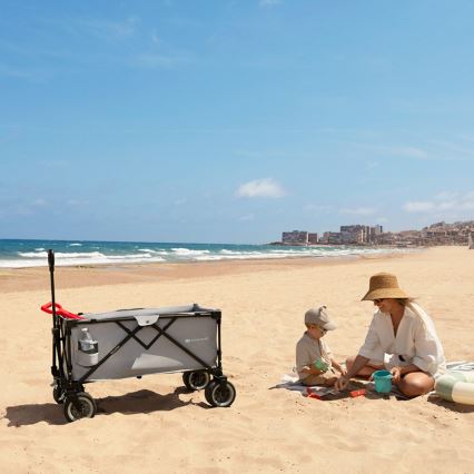 KINDERKRAFT - Carro plegable de transporte WAGON ROLLSTER gris