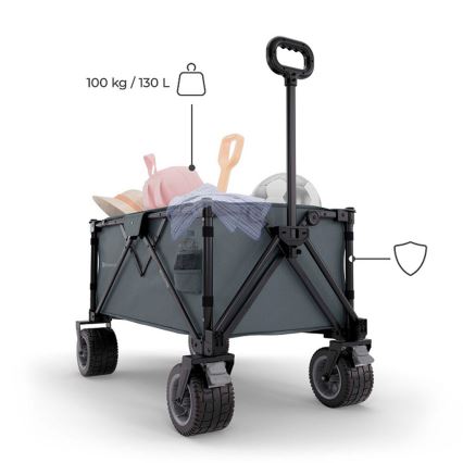 KINDERKRAFT - Carro plegable de transporte WAGON ROLLSTER gris