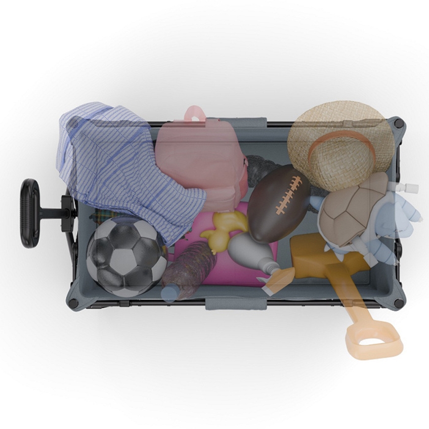 KINDERKRAFT - Carro plegable de transporte WAGON ROLLSTER gris