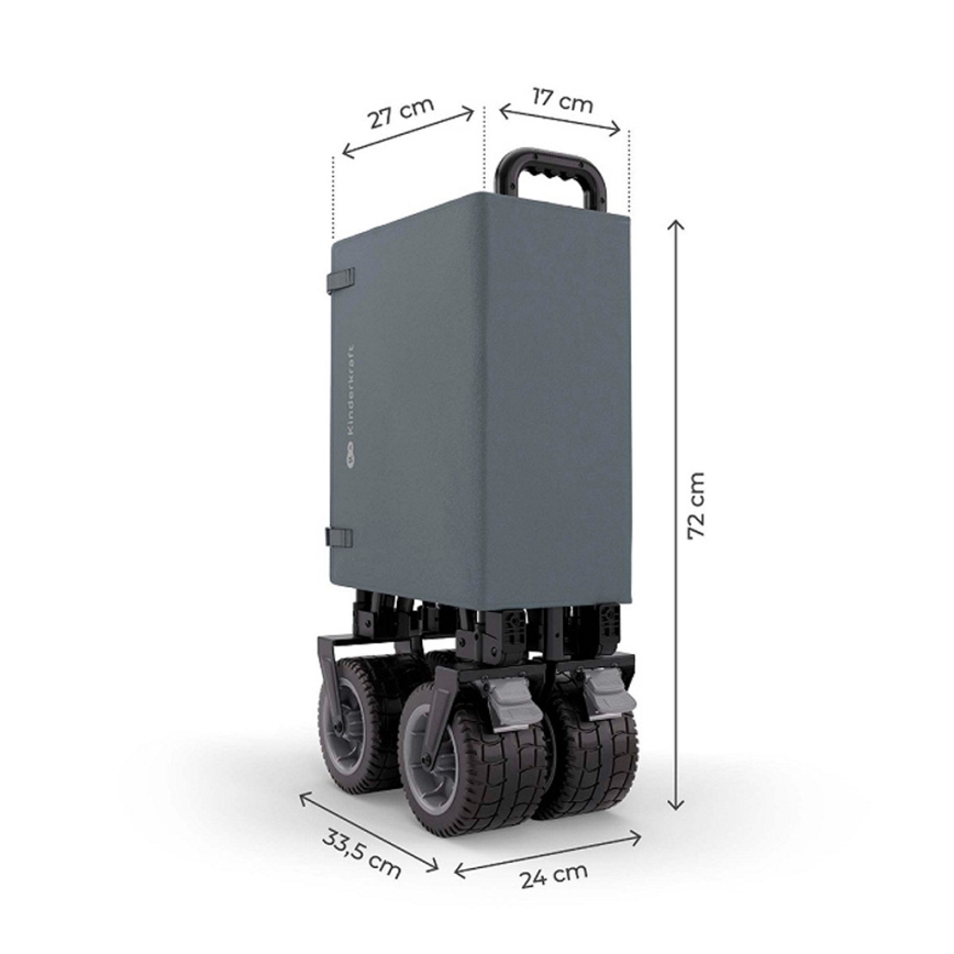 KINDERKRAFT - Carro plegable de transporte WAGON ROLLSTER gris