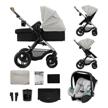 KINDERKRAFT - Cochecito combinable 3 en 1 MOOV 2 XL Air Grey