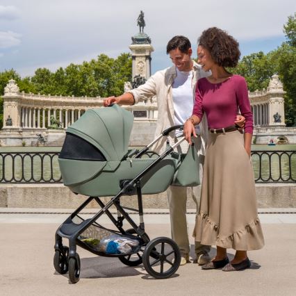 KINDERKRAFT - Cochecito combinable 3 en 1 PRIME 3 Verde oscuro