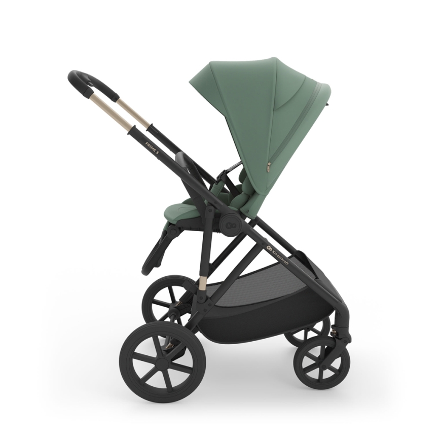KINDERKRAFT - Cochecito combinable 3 en 1 PRIME 3 Verde oscuro