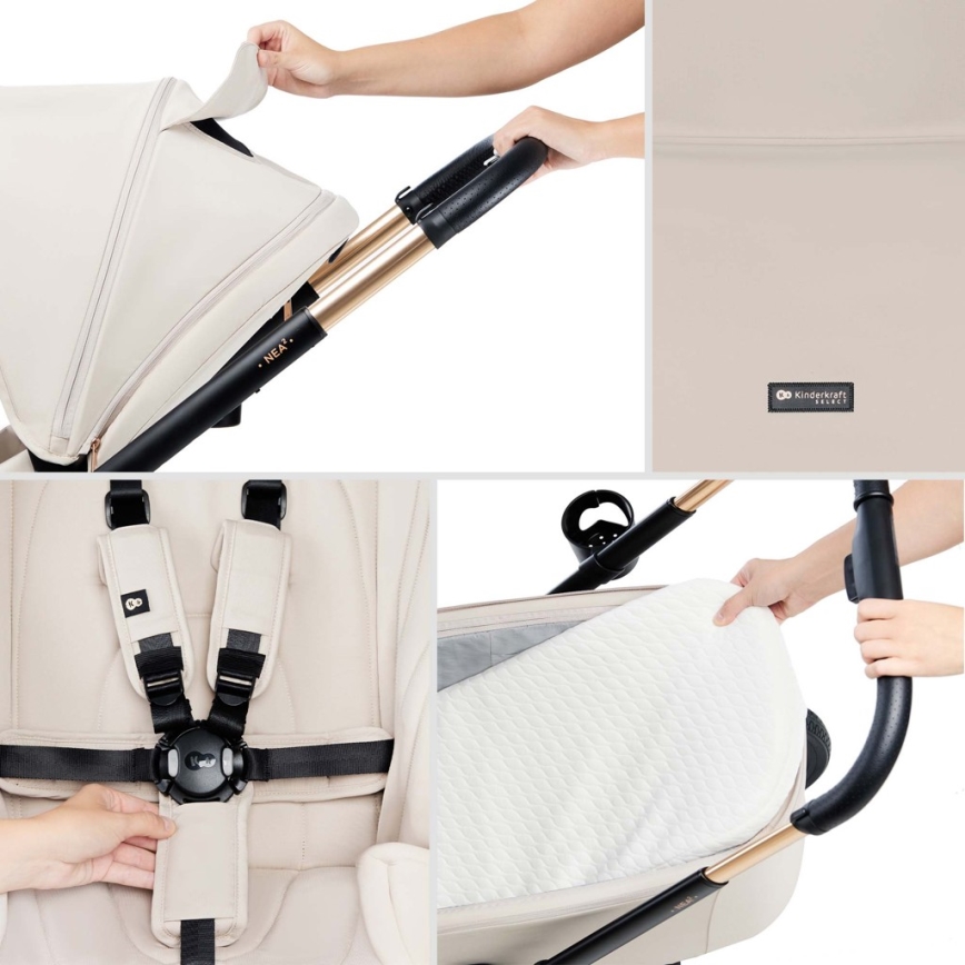 KINDERKRAFT - Cochecito combinado 2 en 1 NEA 2 Dune Whisper Bizuu