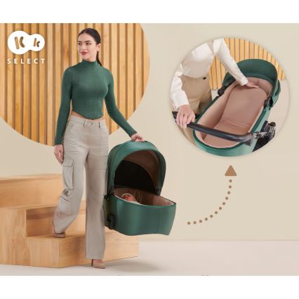 KINDERKRAFT - Cochecito combinado 2en1 PRIME 2 verde