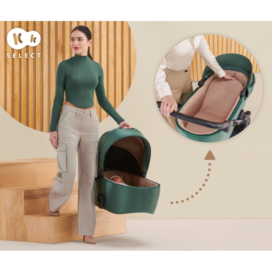 KINDERKRAFT - Cochecito combinado 2en1 PRIME 2 verde