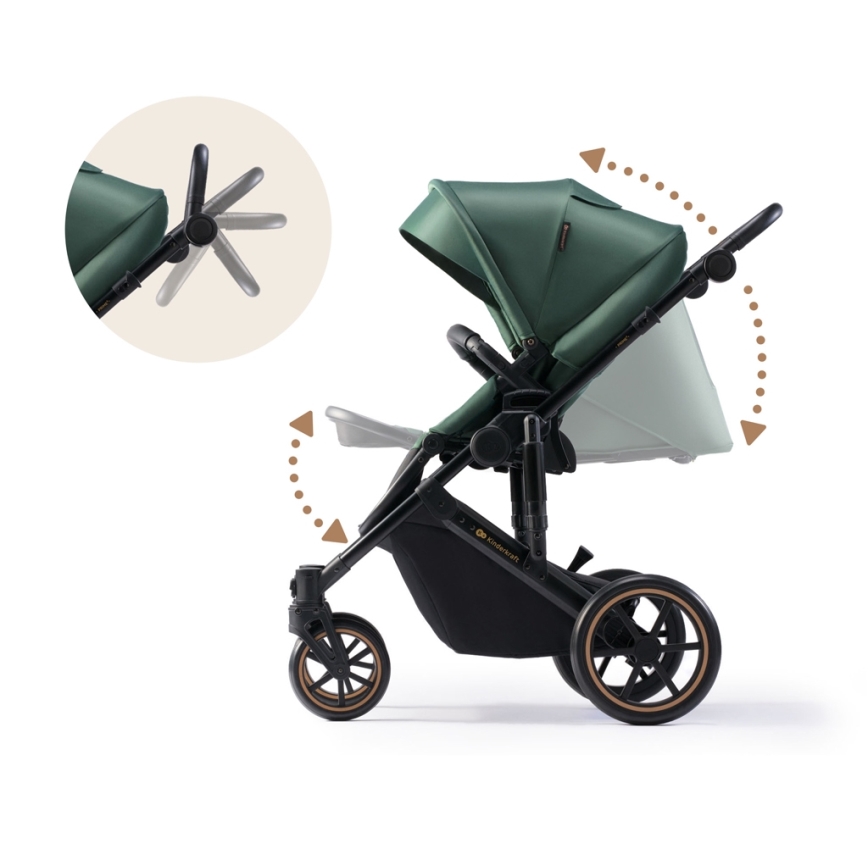KINDERKRAFT - Cochecito combinado 2en1 PRIME 2 verde