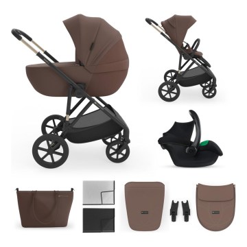 KINDERKRAFT - Cochecito combinado 3 en 1 PRIME 3 Velvet Mocca