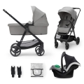 KINDERKRAFT - Cochecito combinado 3en1 NEWLY Moonlight gris  + silla de coche MINK PRO
