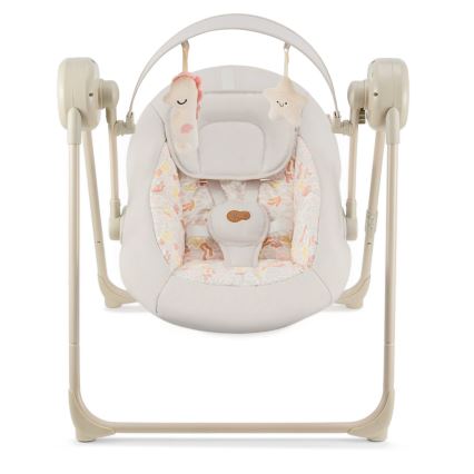 KINDERKRAFT - Columpio infantil con melodía SWINGEE beige 4xAAA/230V