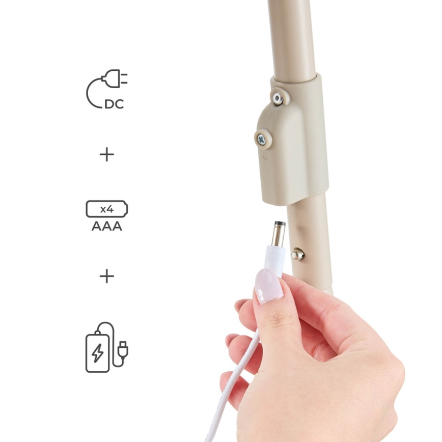 KINDERKRAFT - Columpio infantil con melodía SWINGEE beige 4xAAA/230V