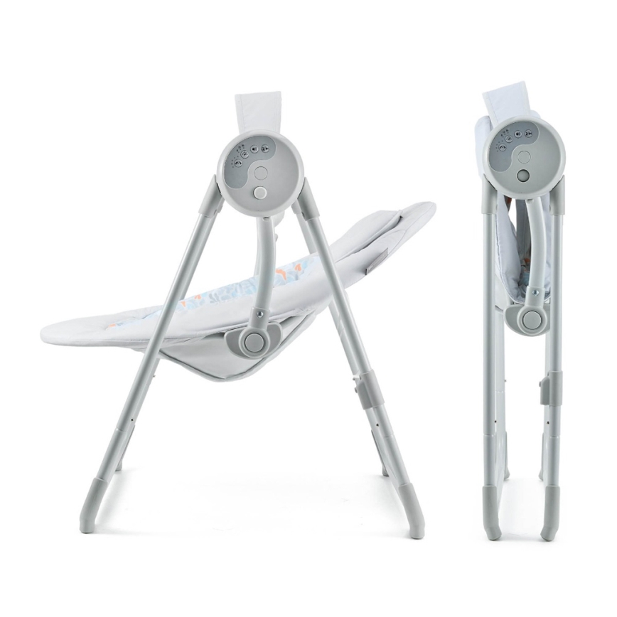 KINDERKRAFT - Columpio infantil con melodía SWINGEE gris 4xAAA/230V