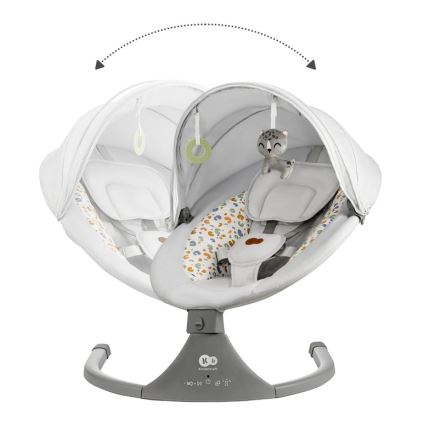 KINDERKRAFT - Columpio para bebés con melodía 2en1 LUMI gris claro