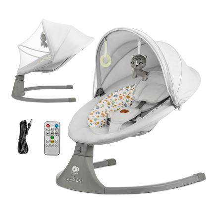 KINDERKRAFT - Columpio para bebés con melodía 2en1 LUMI gris claro