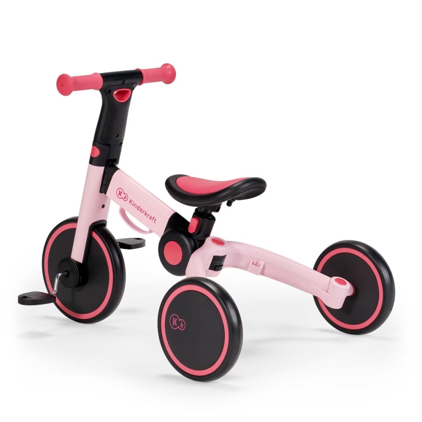 KINDERKRAFT - Correpasillos infantil 3 en 1 4TRIKE rosa