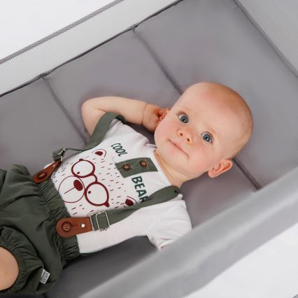 KINDERKRAFT - Cuna de viaje Baby Tiger VIKI gris