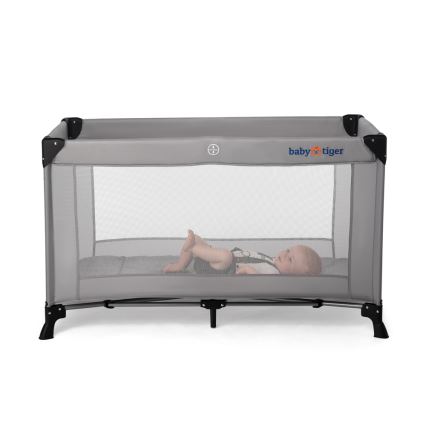 KINDERKRAFT - Cuna de viaje Baby Tiger VIKI gris