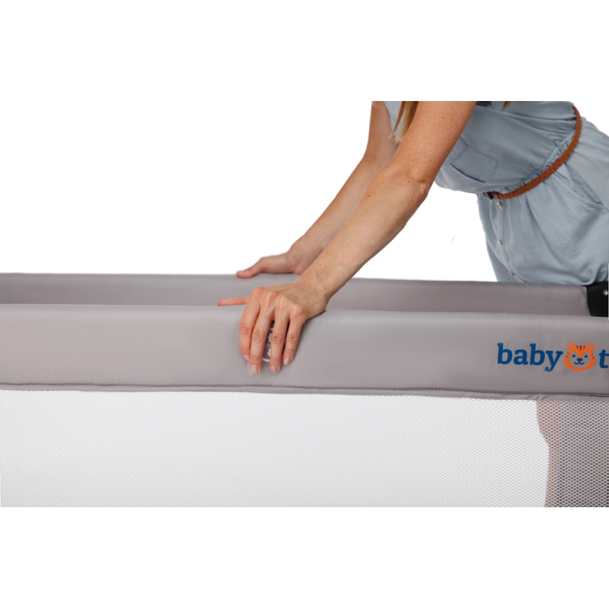 KINDERKRAFT - Cuna de viaje Baby Tiger VIKI gris
