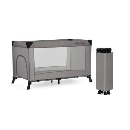 KINDERKRAFT - Cuna de viaje Baby Tiger VIKI gris
