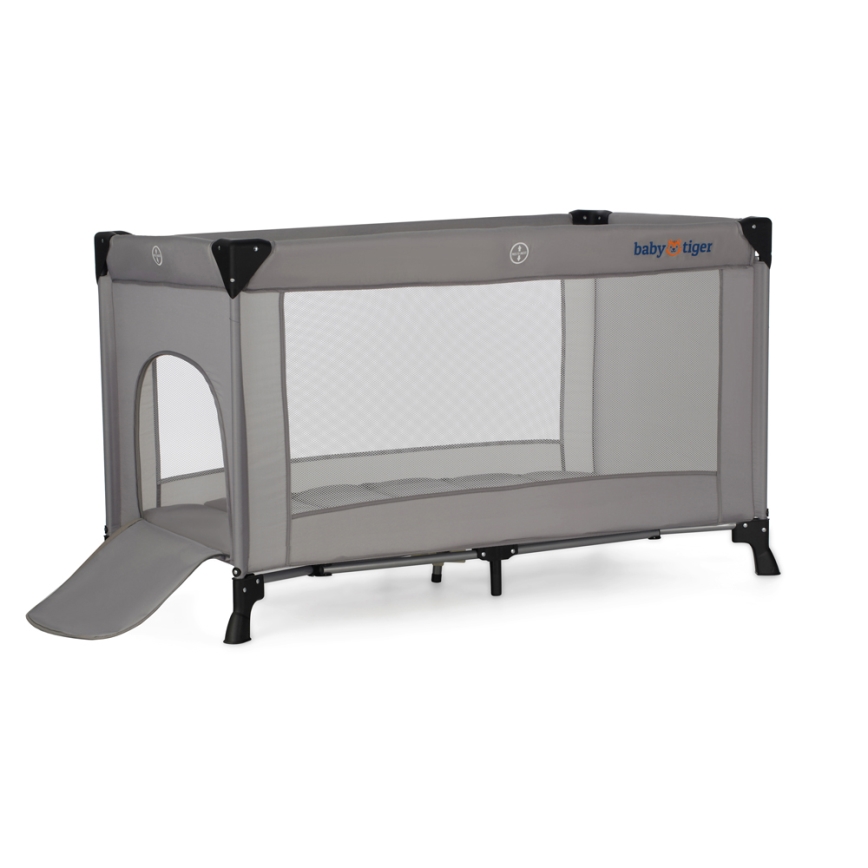 KINDERKRAFT - Cuna de viaje Baby Tiger VIKI gris