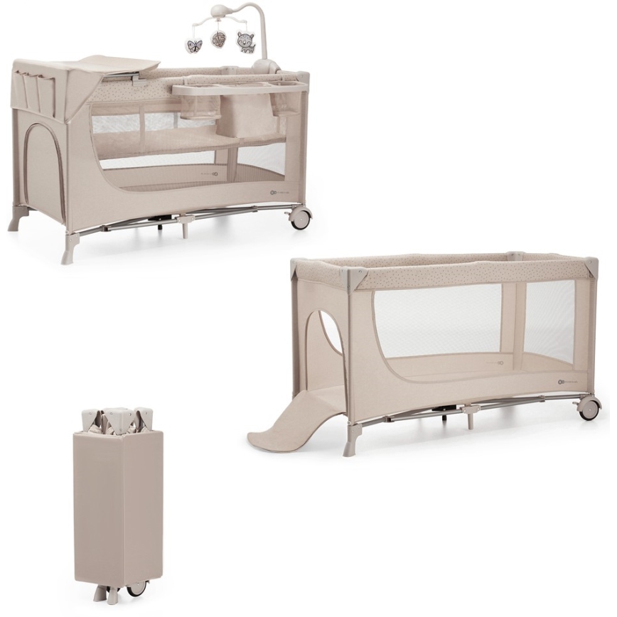 KINDERKRAFT - Cuna de viaje JOY 2 con accesorios beige