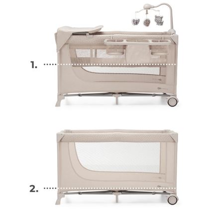 KINDERKRAFT - Cuna de viaje JOY 2 con accesorios beige
