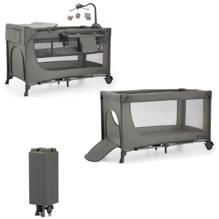 KINDERKRAFT - Cuna de viaje JOY 2 con accesorios gris
