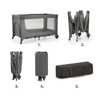 KINDERKRAFT - Cuna de viaje JOY 2 gris
