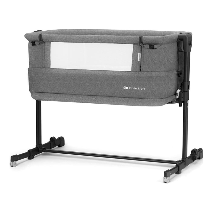 KINDERKRAFT - Cuna para bebé NESTE GROW gris oscuro