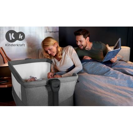 KINDERKRAFT - Cuna para bebé NESTE GROW gris oscuro