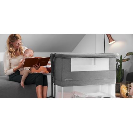 KINDERKRAFT - Cuna para bebé NESTE GROW gris oscuro