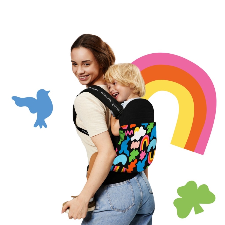 KINDERKRAFT - Mochila portabebés HUGGY Happy Shapes