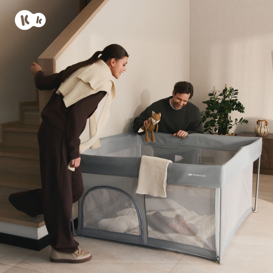 KINDERKRAFT - Parque infantil ZIKI gris