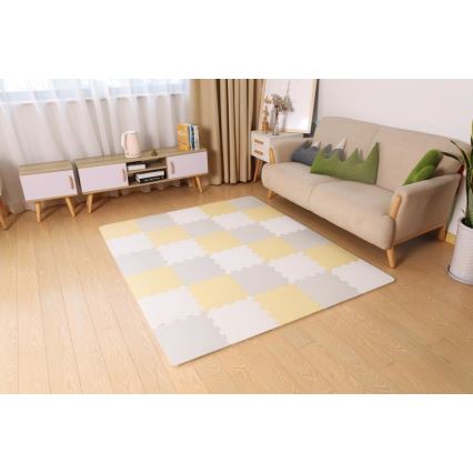 KINDERKRAFT - Puzzle de espuma LUNO 30 piezas gris/amarillo