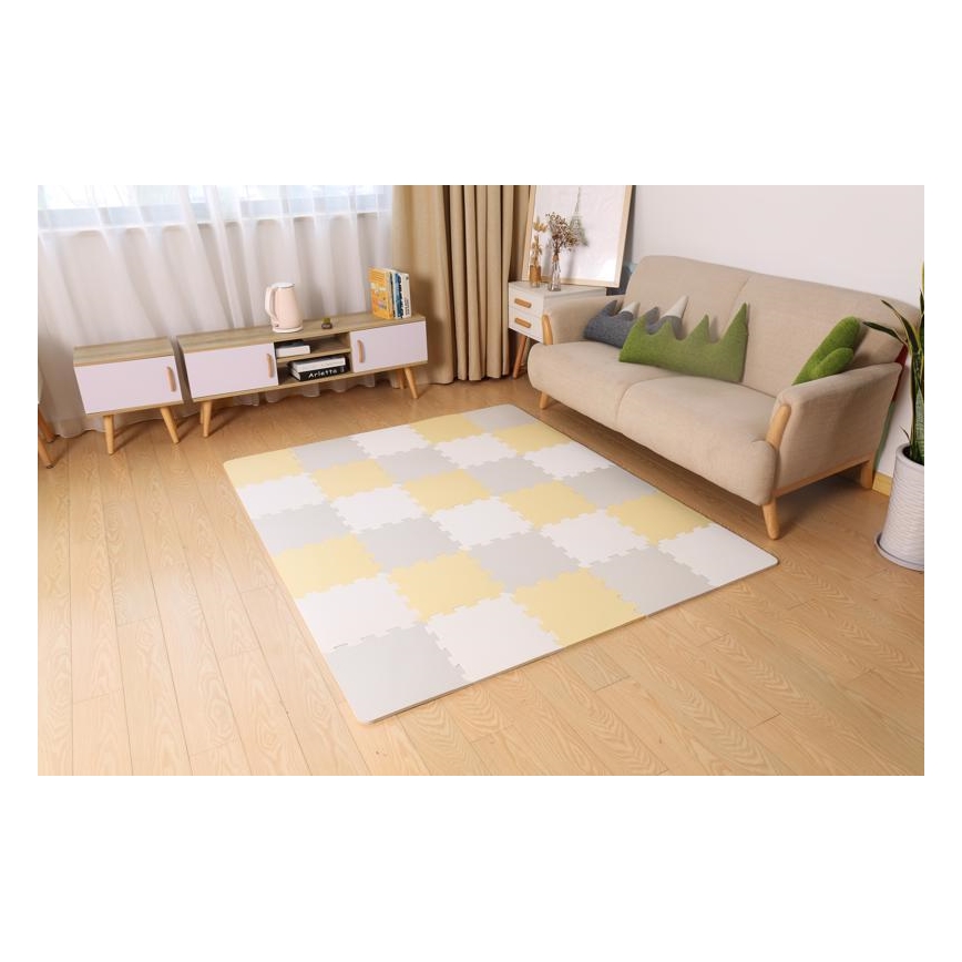 KINDERKRAFT - Puzzle de espuma LUNO 30 piezas gris/amarillo