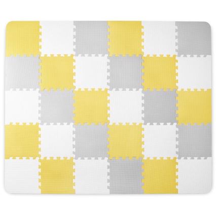 KINDERKRAFT - Puzzle de espuma LUNO 30 piezas gris/amarillo