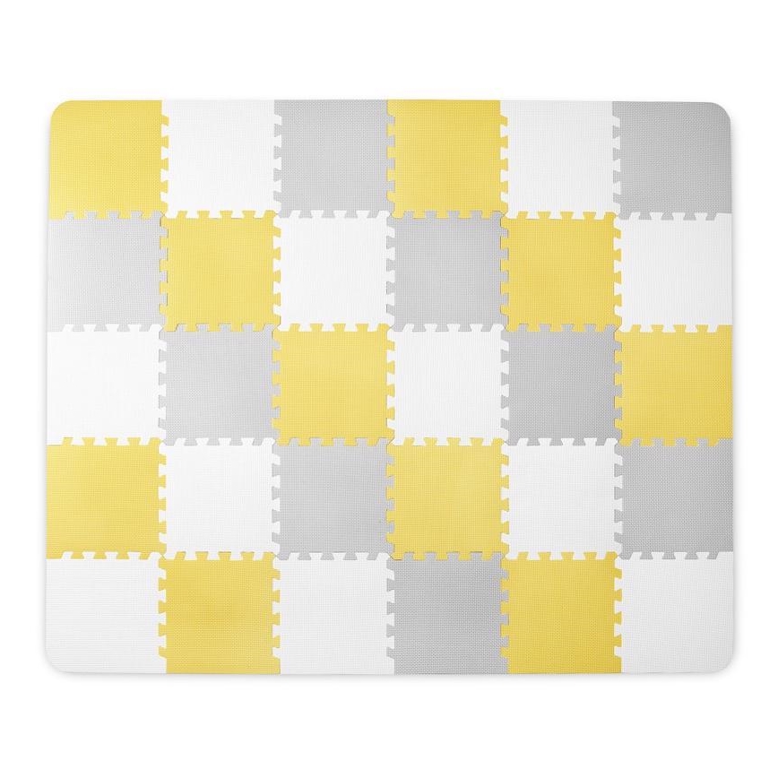 KINDERKRAFT - Puzzle de espuma LUNO 30 piezas gris/amarillo